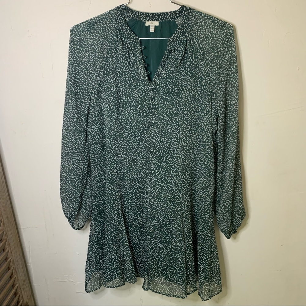 Joie Balloon Sleeve Dress in Green Arctic Animal Print​​​